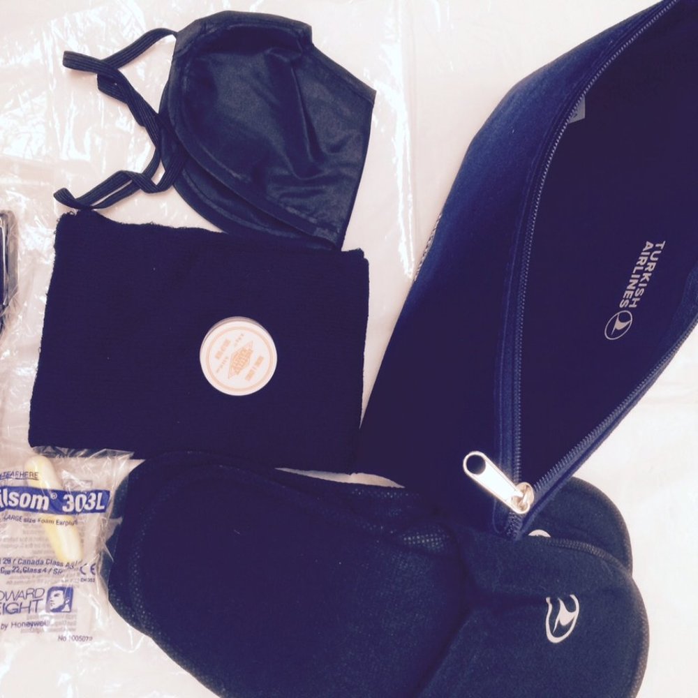 - Turkish airlines in flight amenity kit new in a multi purpose zip up pouch